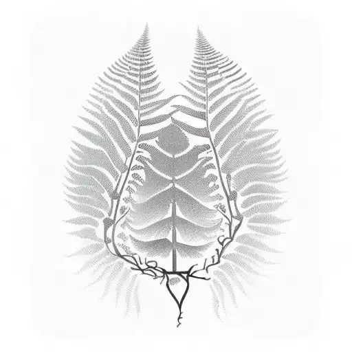 tree of life, ferns, bohemian, tattoo design idea