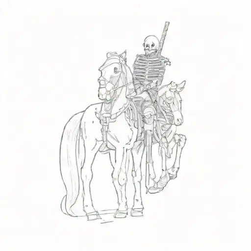 a skeleton on a horse tattoo design idea