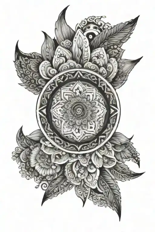 Black out band on wrist with mandala that extends to middle finger  tattoo design idea