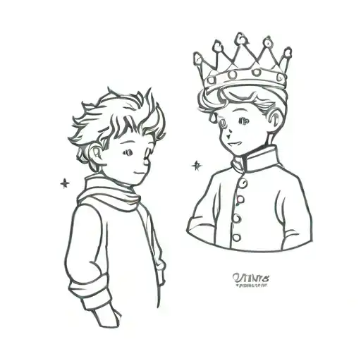 little prince character tattoo design idea