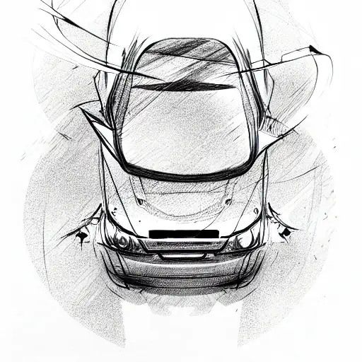 car crash tattoo design idea