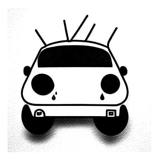 car after car crash tattoo design idea