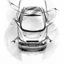 car crash tattoo design idea