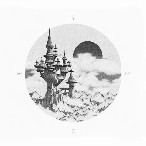 final fantasy 14 amaurot skyline tattoo design idea