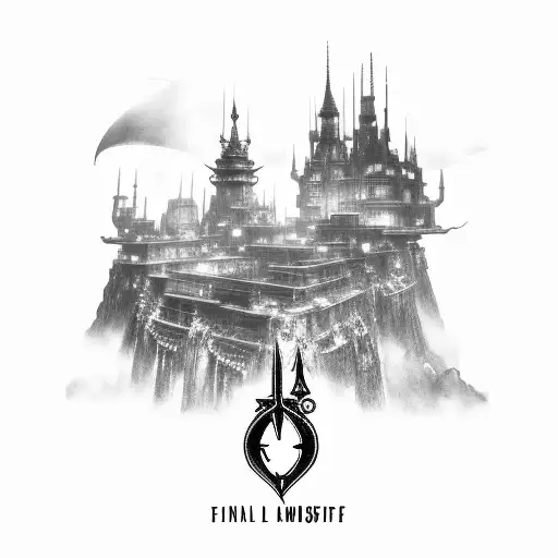 final fantasy 14 amaurot skyline tattoo design idea