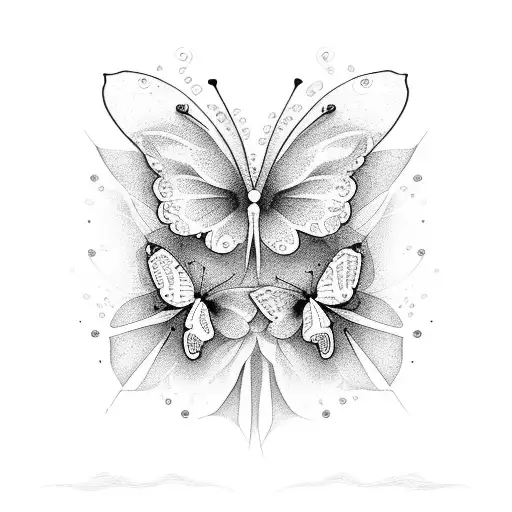 breast cancer flowers butterflies tattoo design idea