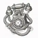 old phone dial tattoo design idea