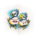 two-headed chick tattoo design idea