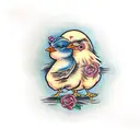 two-headed chick tattoo design idea