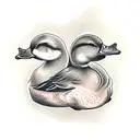two-headed duckling tattoo design idea