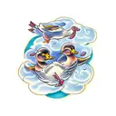 two-headed duckling tattoo design idea
