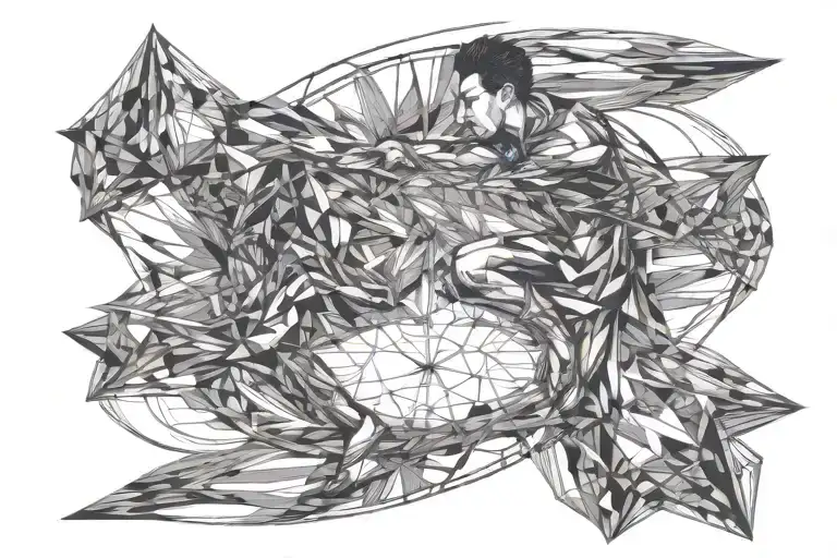 running man with after images behind tattoo design idea