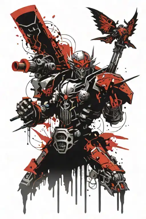 mechanicus 40k oni tattoo design idea