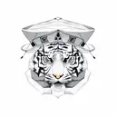 tiger head with fortune teller hat tattoo design idea