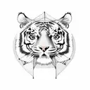 tiger head with fortune teller hat tattoo design idea