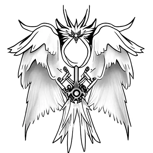 Wing for the chest they most be look like angemon from digimon tattoo design idea