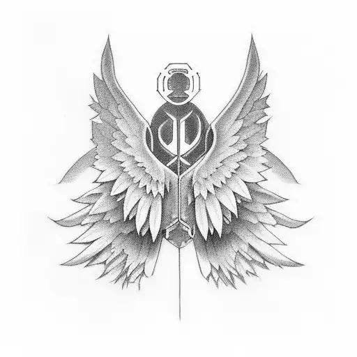 Wing for the chest they most be look like angemon from digimon tattoo design idea