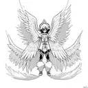 Wing for the chest they most be look like angemon from digimon tattoo design idea