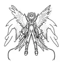 Wing for the chest they most be look like angemon from digimon tattoo design idea