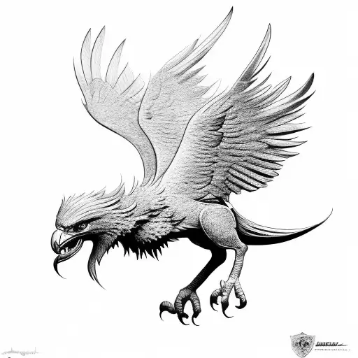 flying griffin tattoo design idea