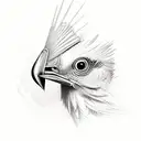 phenoix rising bird with sharp face tattoo design idea