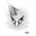 phenoix rising bird with sharp face tattoo design idea