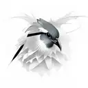 phenoix rising bird with sharp face tattoo design idea
