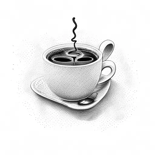 coffee and books tattoo design idea