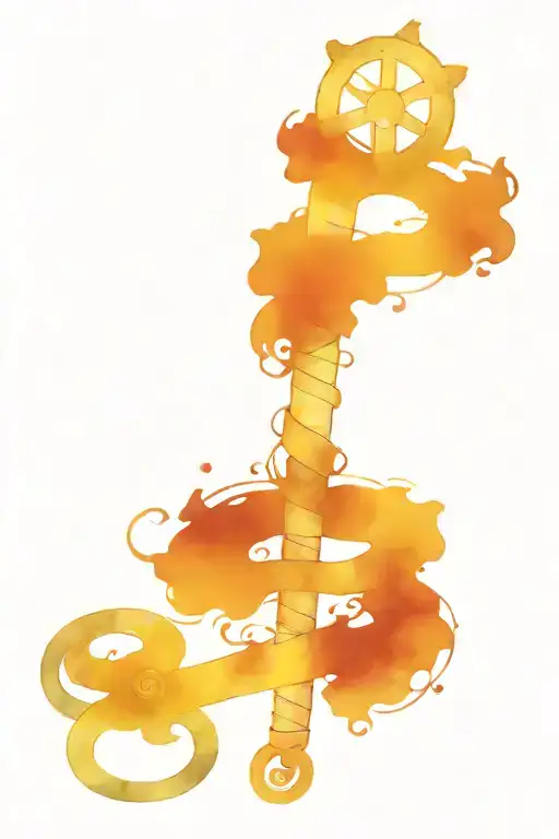 steampunk rod of Asclepius tattoo design idea