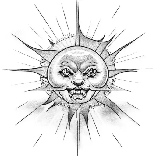 cloud storm with a sun tattoo design idea