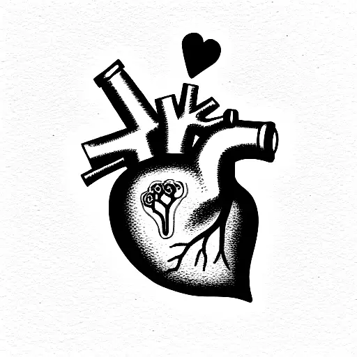 anatomical heart with wine tattoo design idea