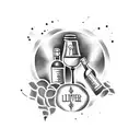 wine lover tattoo design idea