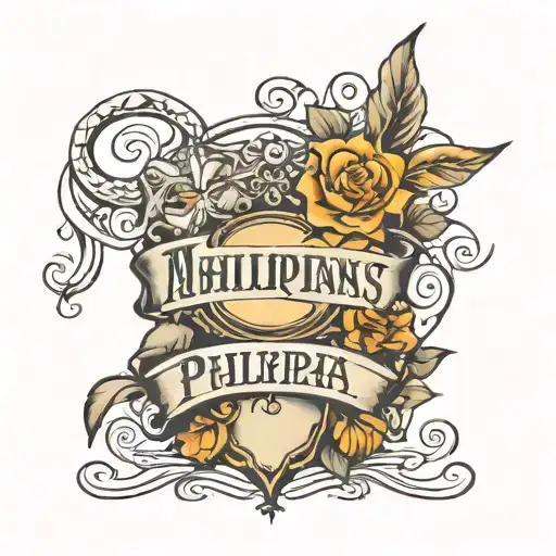 kids name incorporated with bible verse Philippians 4:13 tattoo design idea