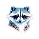 cartoon raccoon with an arm tattoo that says "I ❤️ Weasels" tattoo design idea