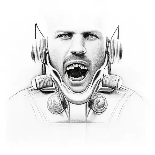 Formula one Car 2011without Brands light turned frontview tattoo design idea