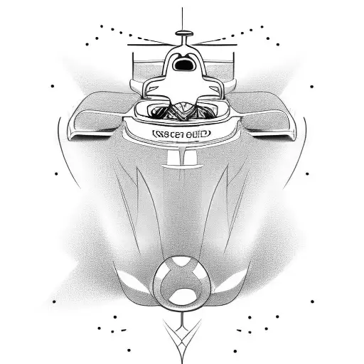 Formula one Car 2011without Brands light turned frontview tattoo design idea