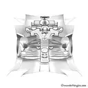 Formula one Car 2011without Brands light turned frontview tattoo design idea