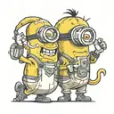 banana and minion tattoo design idea
