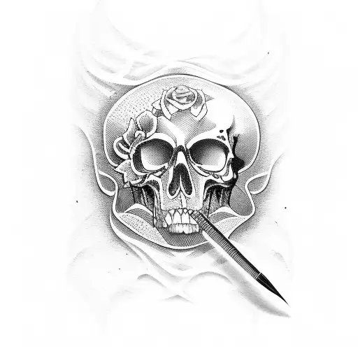 Death before dishonor in Russian tattoo design idea