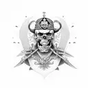 Death before dishonor in Russian tattoo design idea