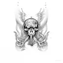 Death before dishonor in Russian tattoo design idea