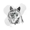 black panther sitting on a rock tattoo design idea