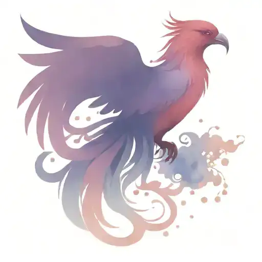 rose colored phoenix with rain stoic raise from the ashes tattoo design idea