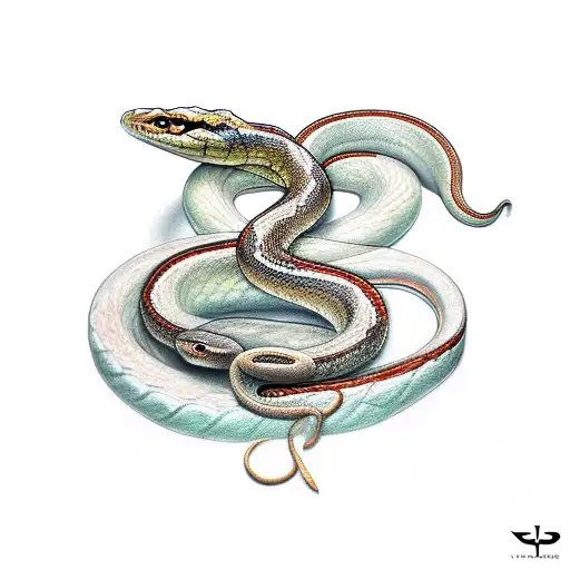 Snake and Lily around a sword tattoo design idea