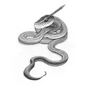 Snake with Lilly and sword tattoo design idea
