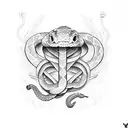 Snake with Lilly and sword tattoo design idea