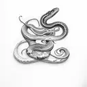Snake with Lilly and sword tattoo design idea