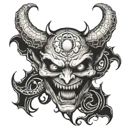 a very evil smile   tattoo design idea