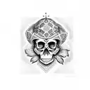 skull sombrero  tattoo design idea