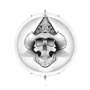 skull sombrero  tattoo design idea